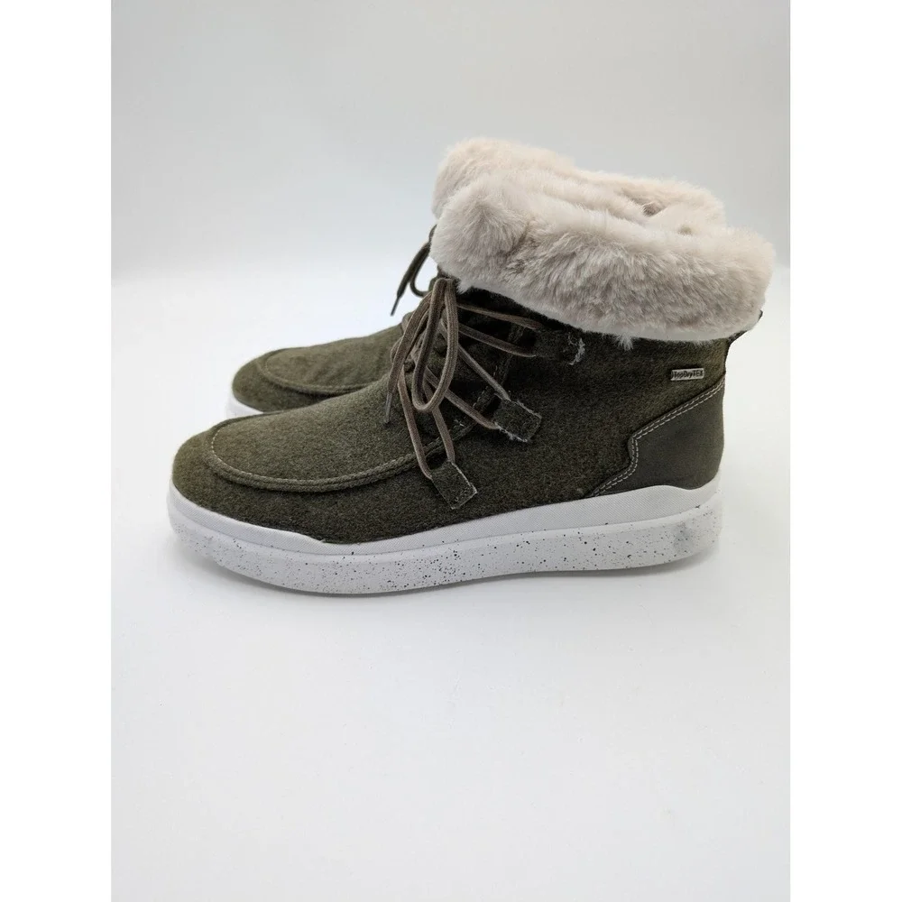 Romika Boots Womens Size 11 Green Faux Fur Ankle Waterproof Winter Comfort Shoes